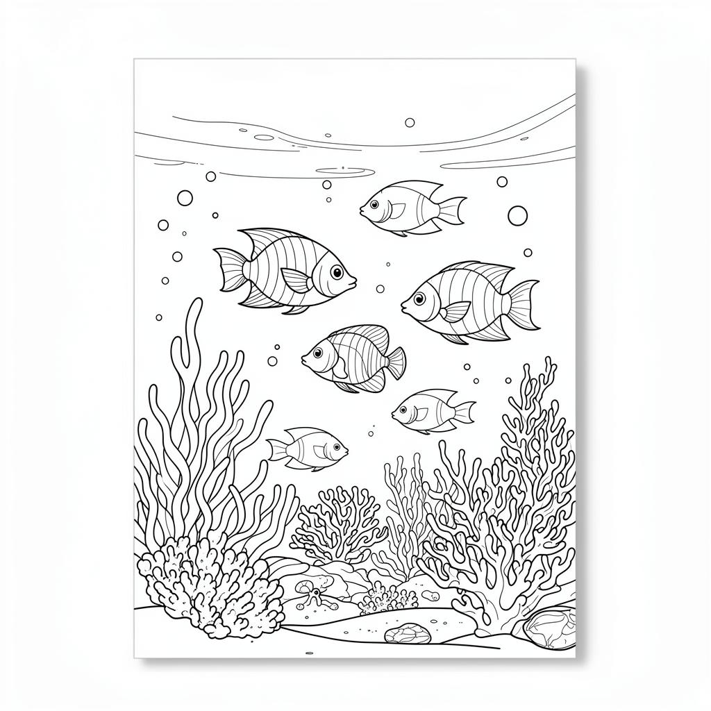 Ocean coloring page preview